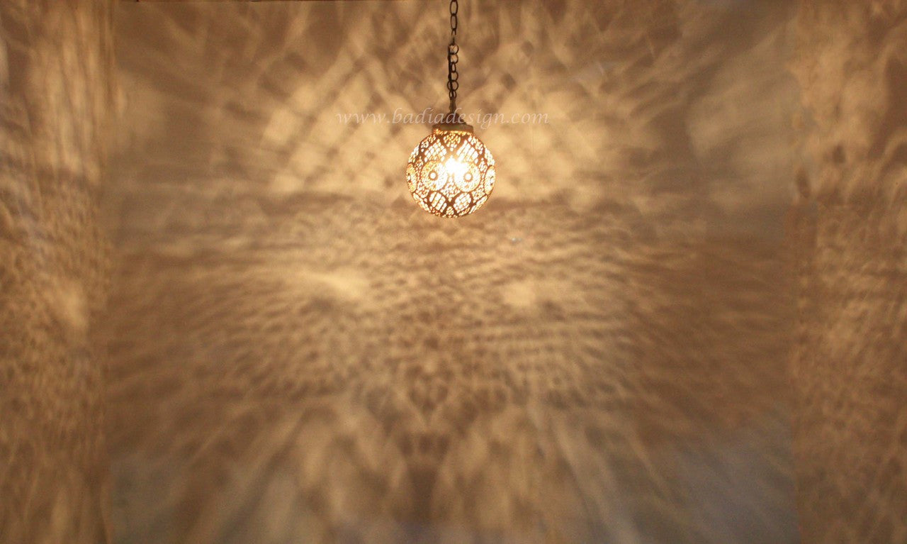 Brass and Silver Pendant Light Lamp