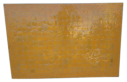 Solid Yellow Rectangular Tile Table Top