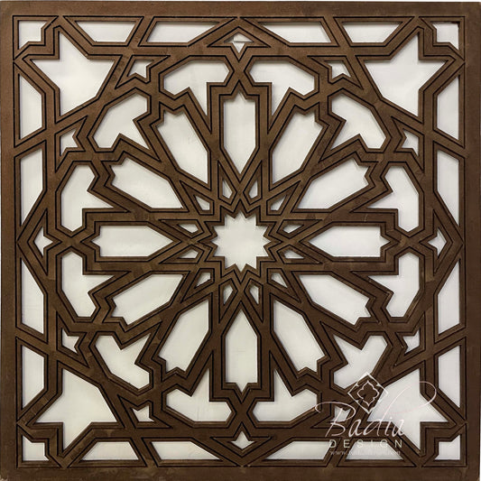 Square Hand Carved Wooden Panel - WP216
