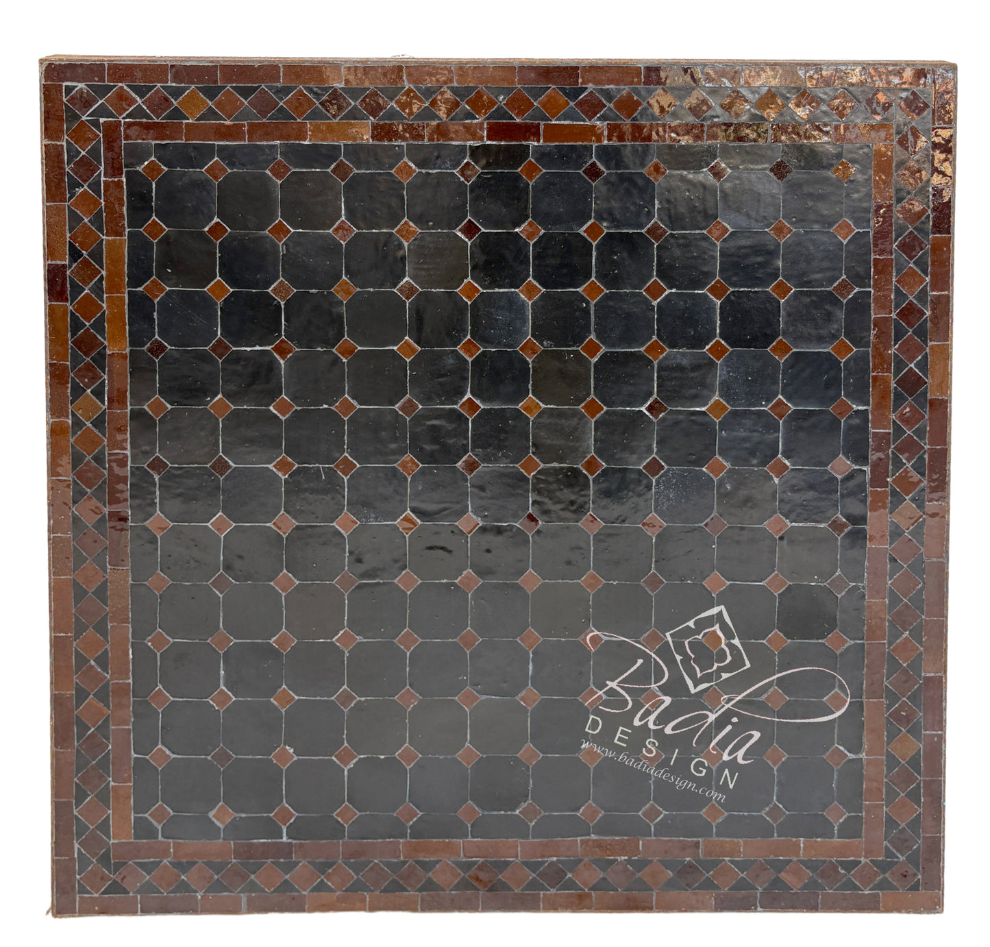 30 Inch Square Multi-Shade Brown Tile Table Top