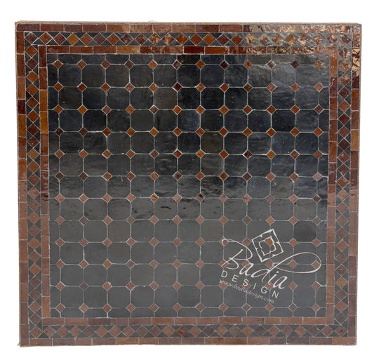 30 Inch Square Multi-Shade Brown Tile Table Top