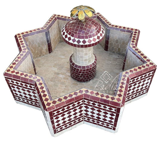 Multi-Color Mosaic Star Shaped Floor Water Fountain - MF764