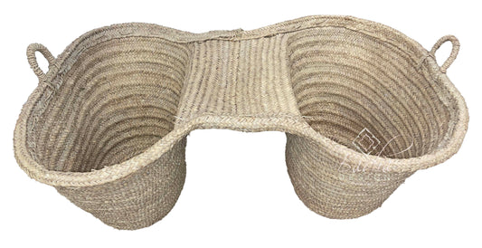 Moroccan Straw Donkey Back Basket  - HB033