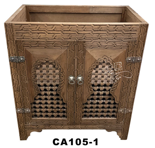 Hand Carved Cedar Wood Bathroom Vanity