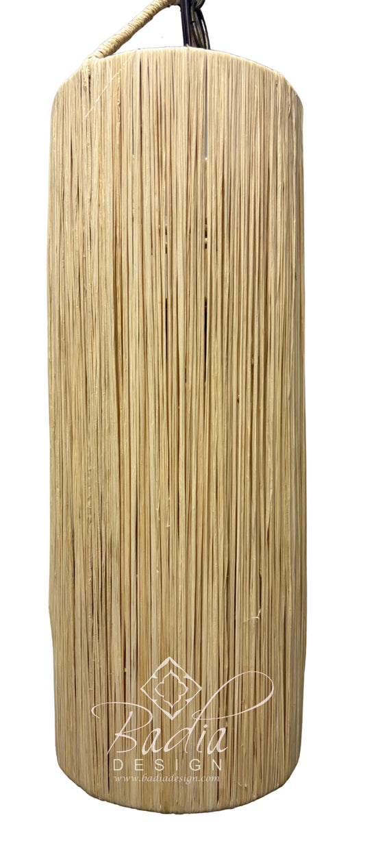 Tall Cylindrical Shape Raffia Lantern