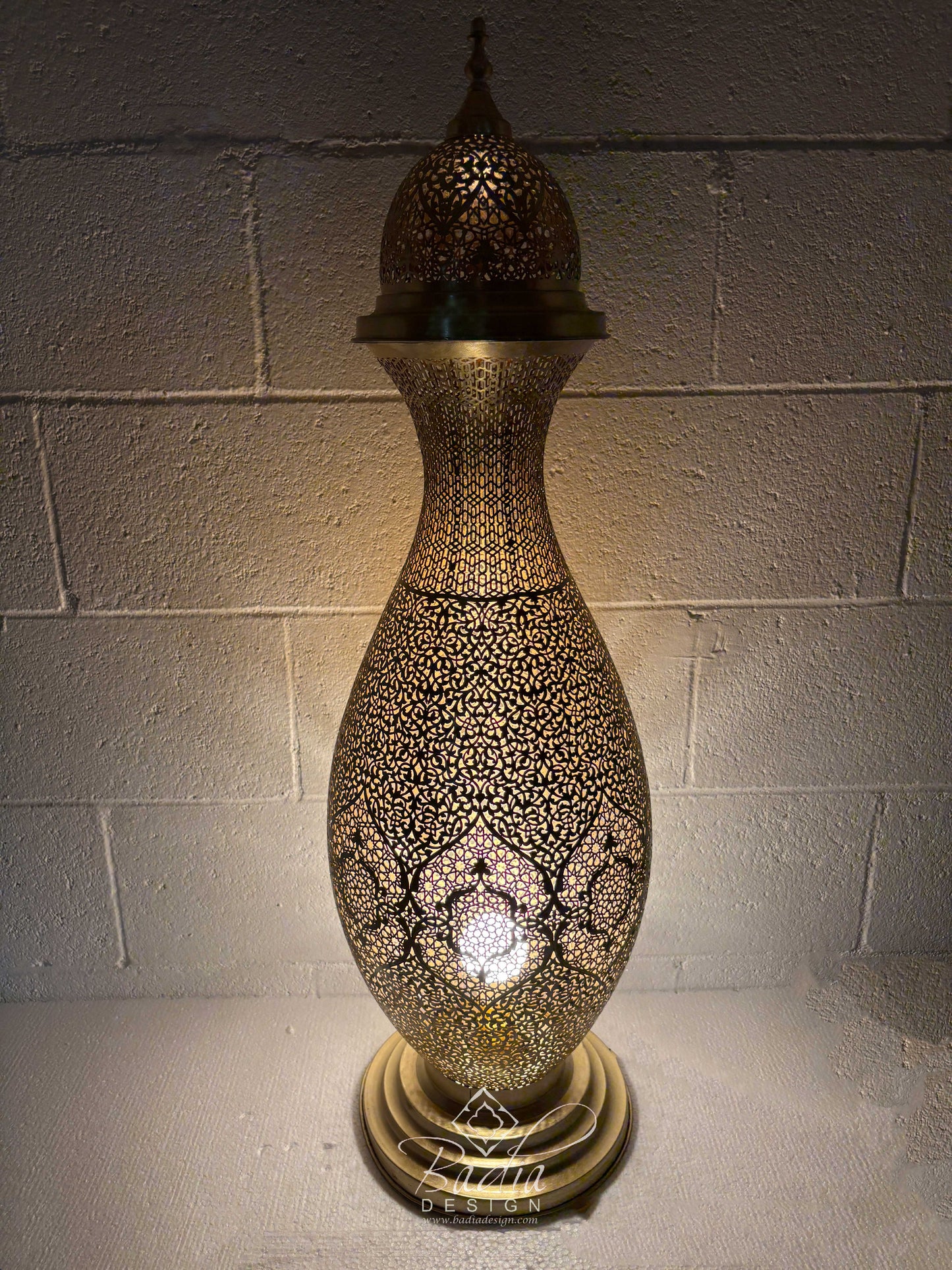 Tall Standing Brass Desktop Lamp