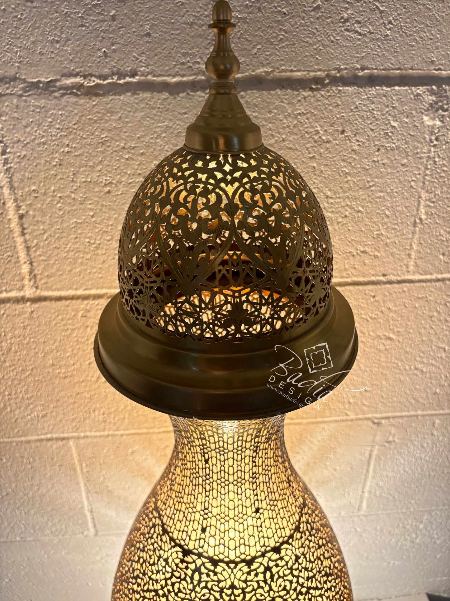 Tall Standing Brass Desktop Lamp