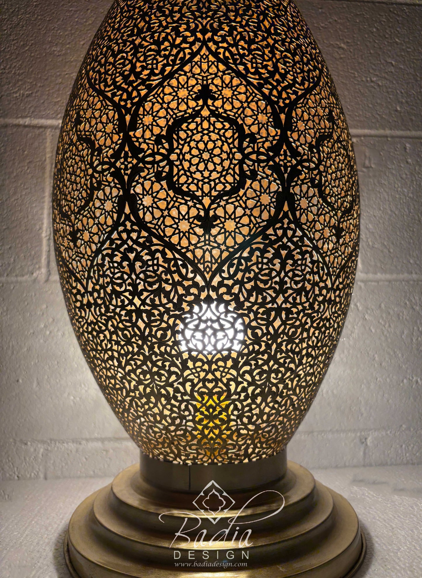 Tall Standing Brass Desktop Lamp