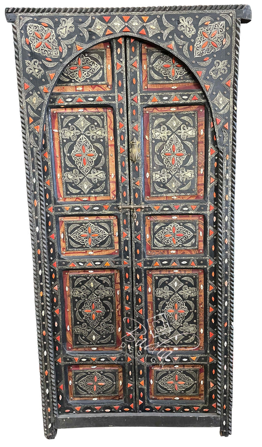 Tall Vintage Metal and Orange Bone Door - DR005