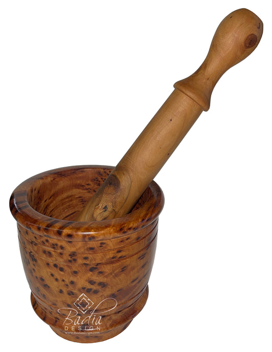 Thuya Wood Mortar And Pestle Set - HD347