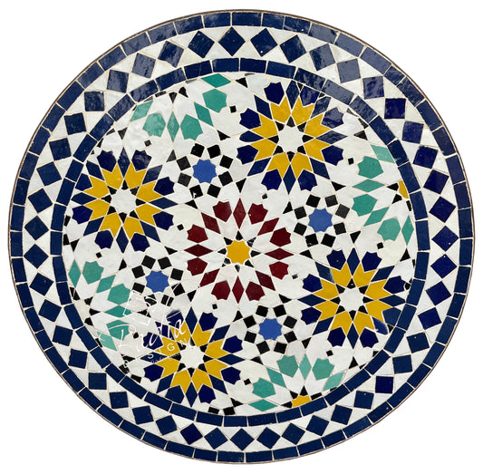 Multi-Color Round Tile Table Top