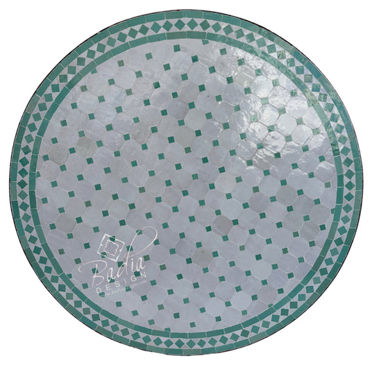 36 Inch Light Green Round Tile Table Top