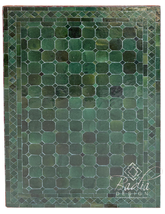 24" x 36" Rectangular Shaped Emerald Green Tile Table Top