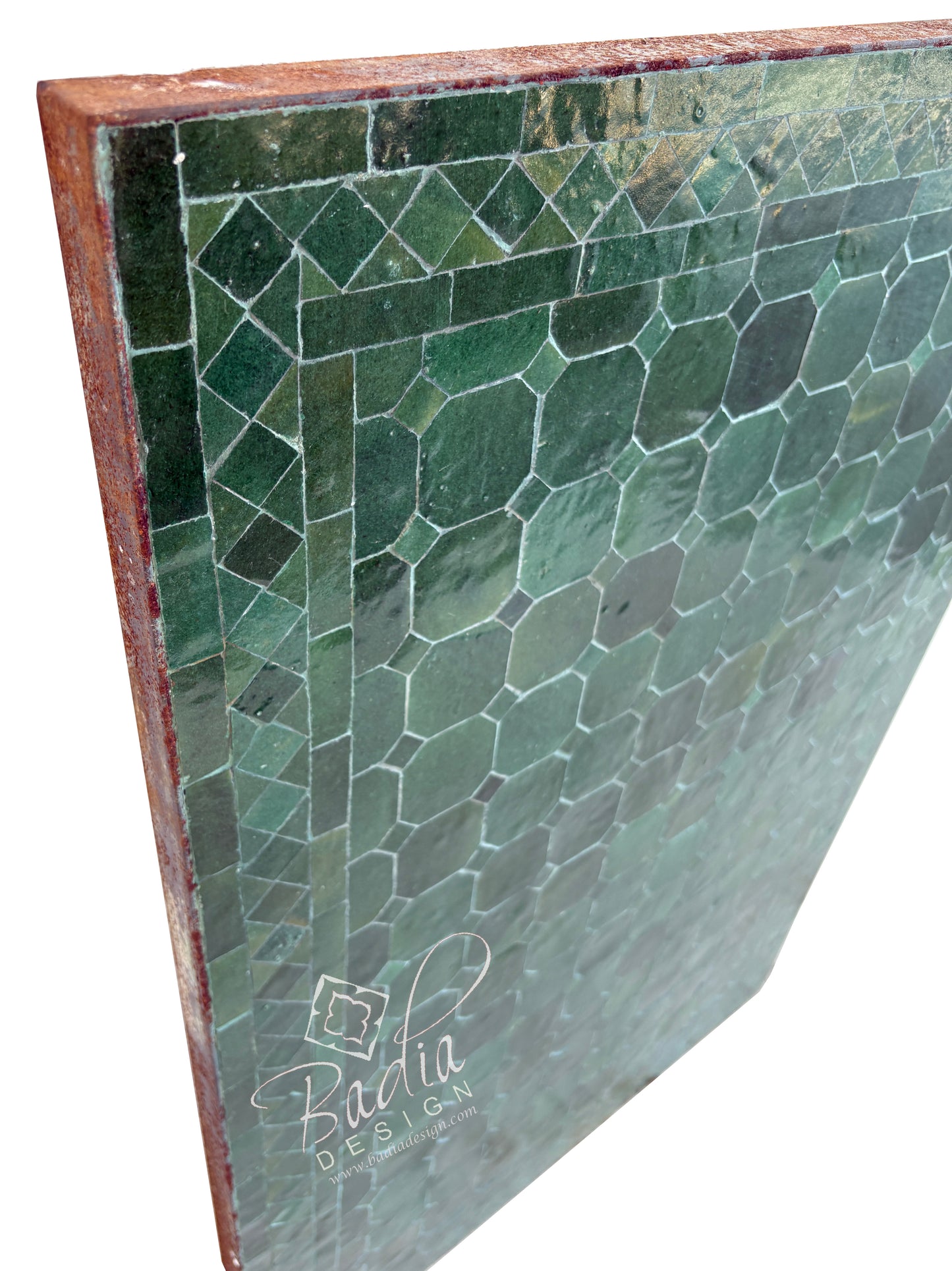 24" x 36" Rectangular Shaped Emerald Green Tile Table Top