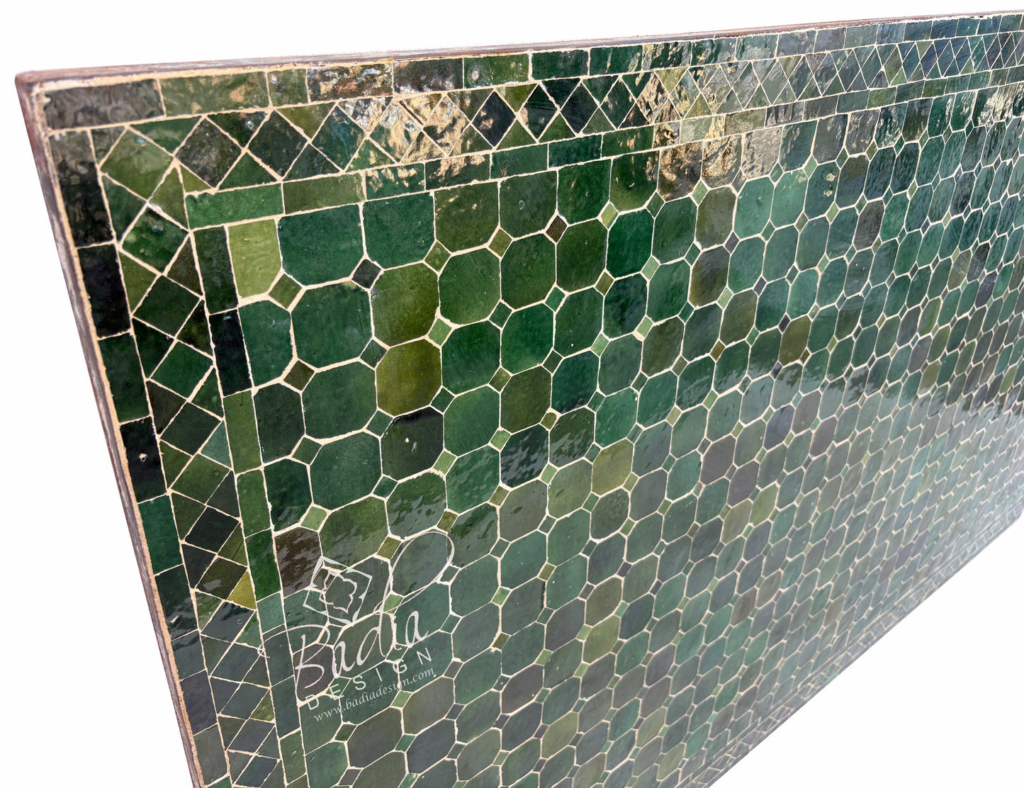 80" x 40" Emerald Green Rectangular Tile Table Top