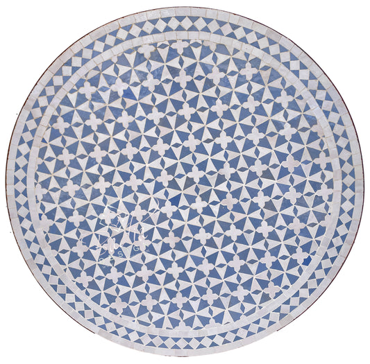 Blue and White Ceramic Tile Table Top