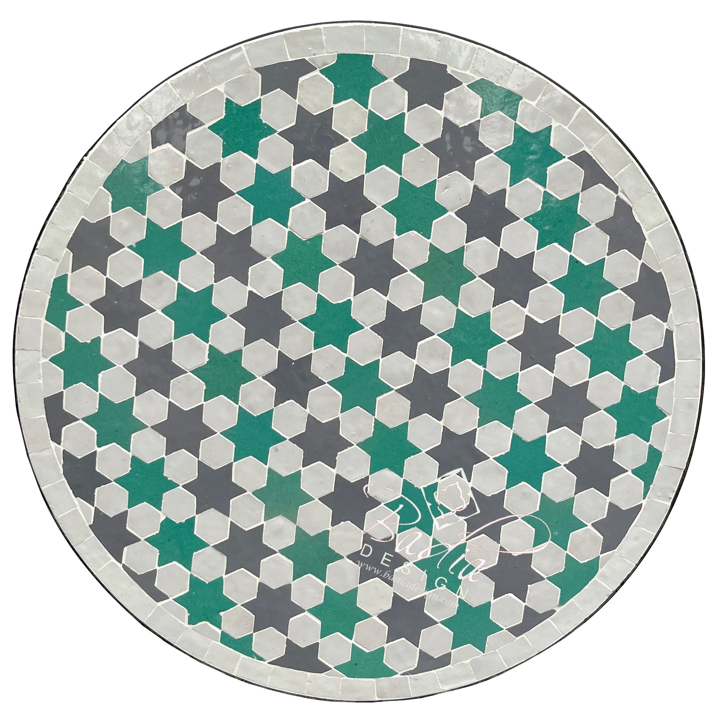 Multi-Color Round Tile Table Top