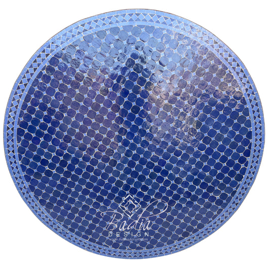 60 Inch Blue Moroccan Mosaic Tile Table Top