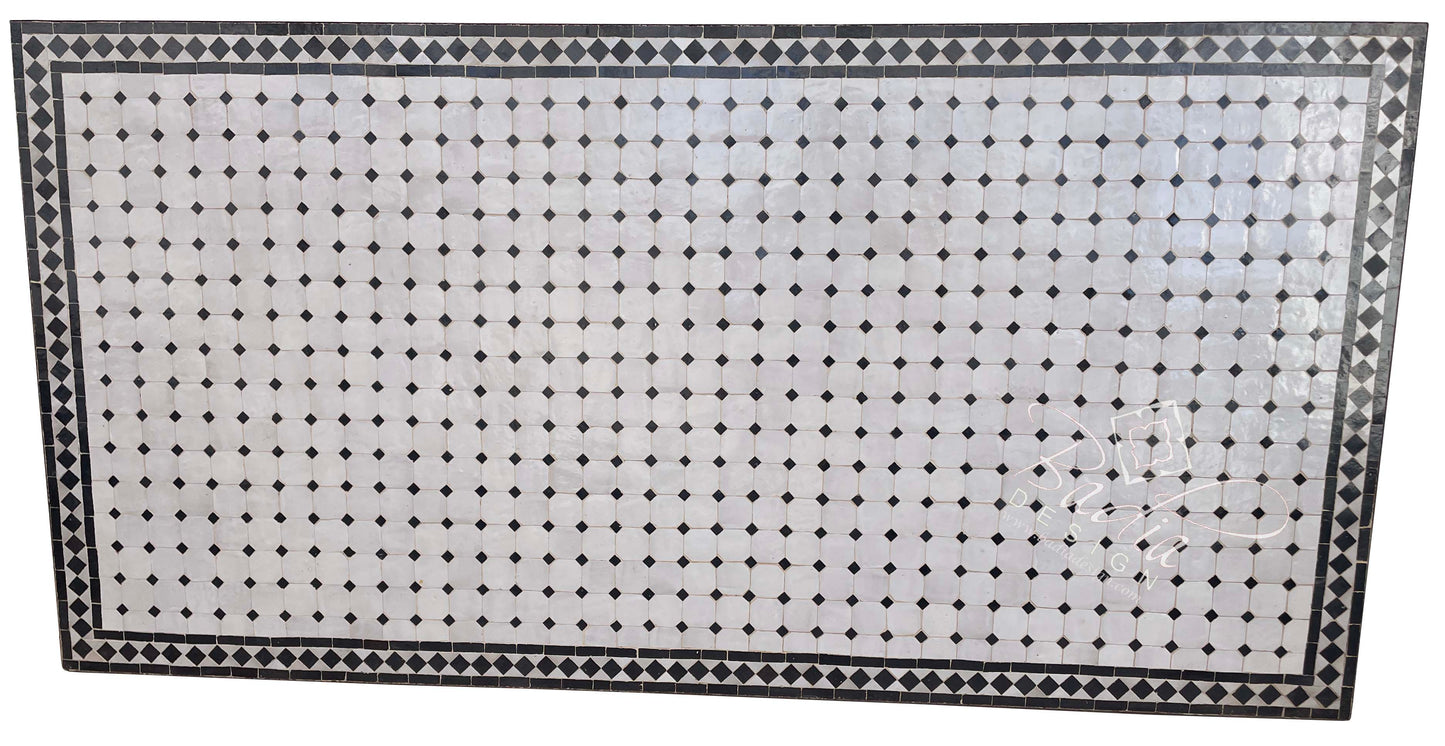 Large Black Rectangular Tile Table Top