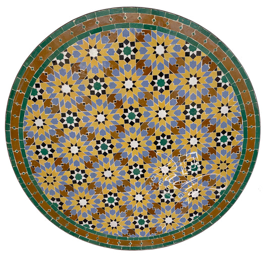 Round Moroccan Mosaic Tile Table Top