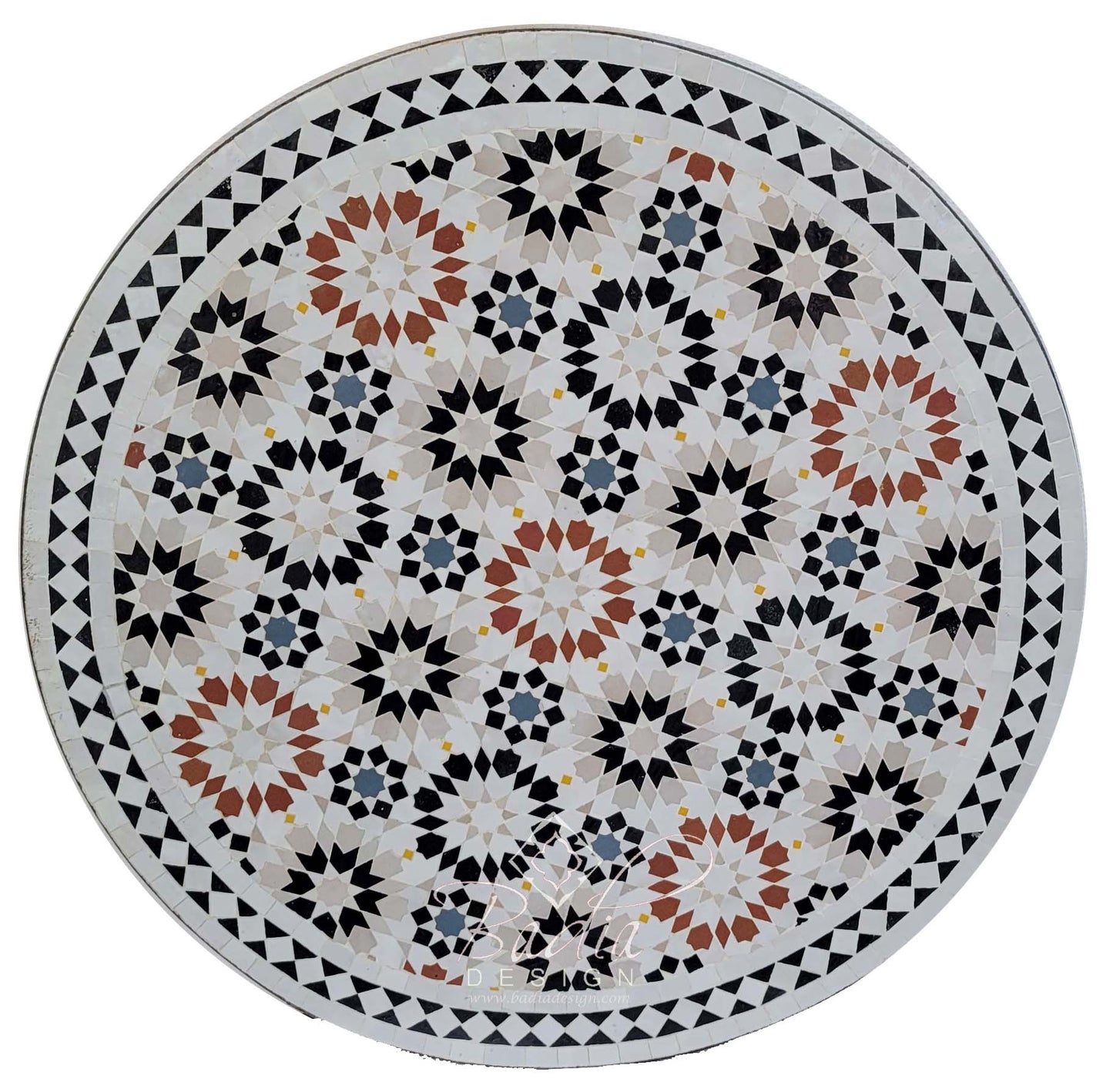 Multi-Color Intricately Designed Mosaic Tile Table Top
