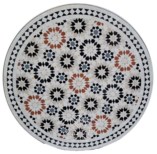 Multi-Color Intricately Designed Mosaic Tile Table Top
