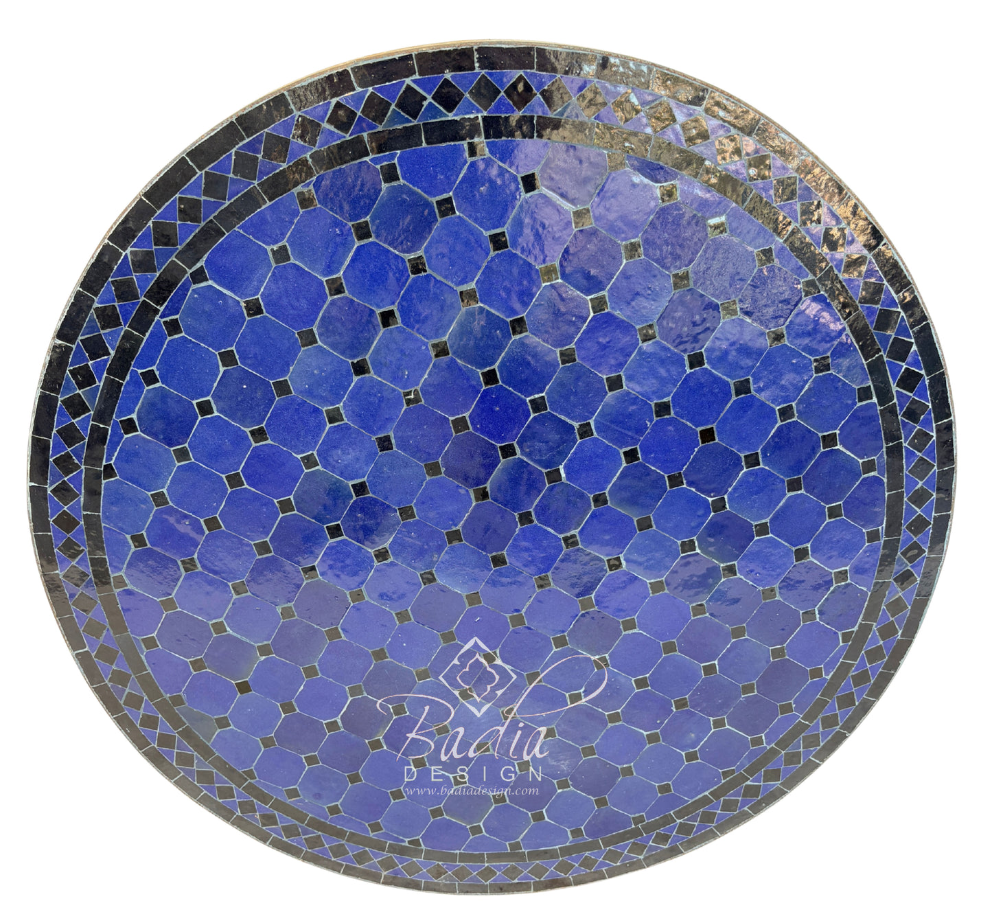 36 Inch Dark Blue Mosaic Tile Table Top