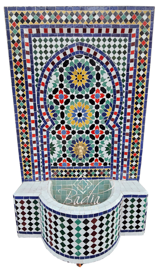 Multi-Color Mosaic Tile Water Fountain