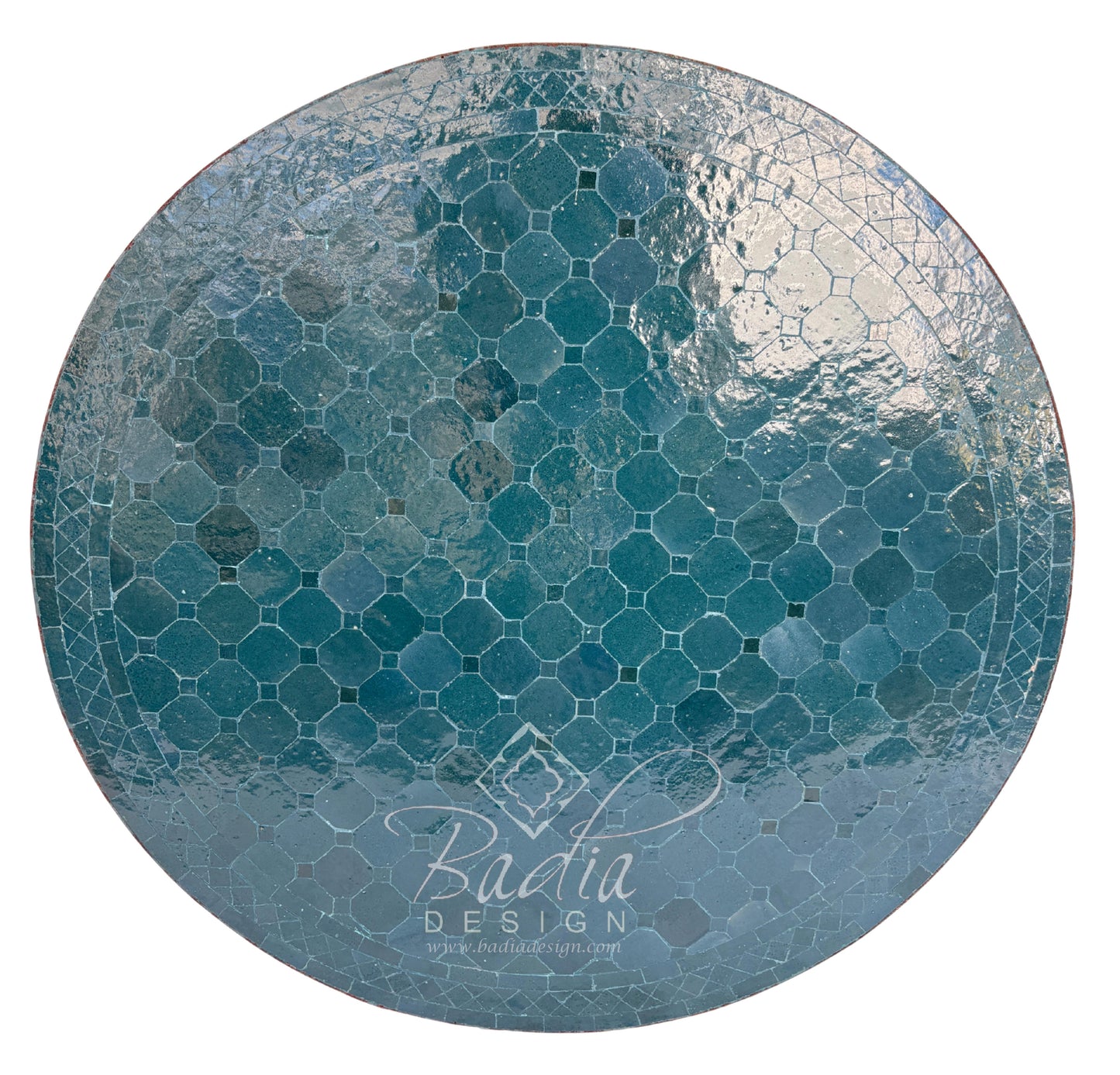 36 Inch Teal Green Tile Table Top