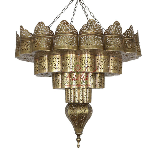 Upside Down Cake Brass Chandelier