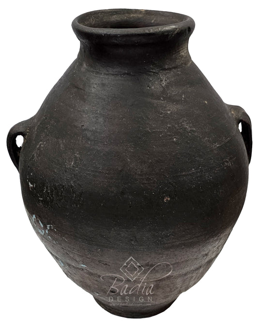 Moroccan Vintage Dark Brown Ceramic Vase