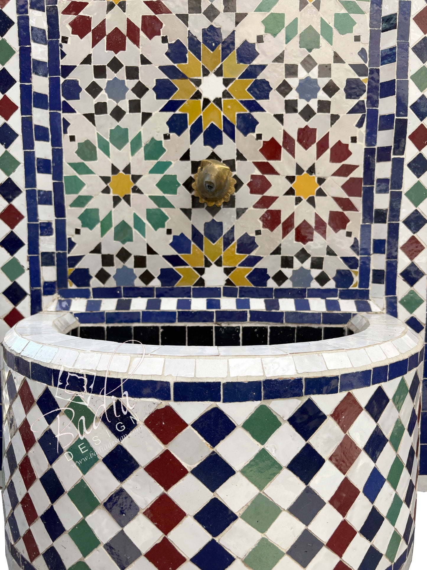 Multi-Color Water Fountain with an Arch Top