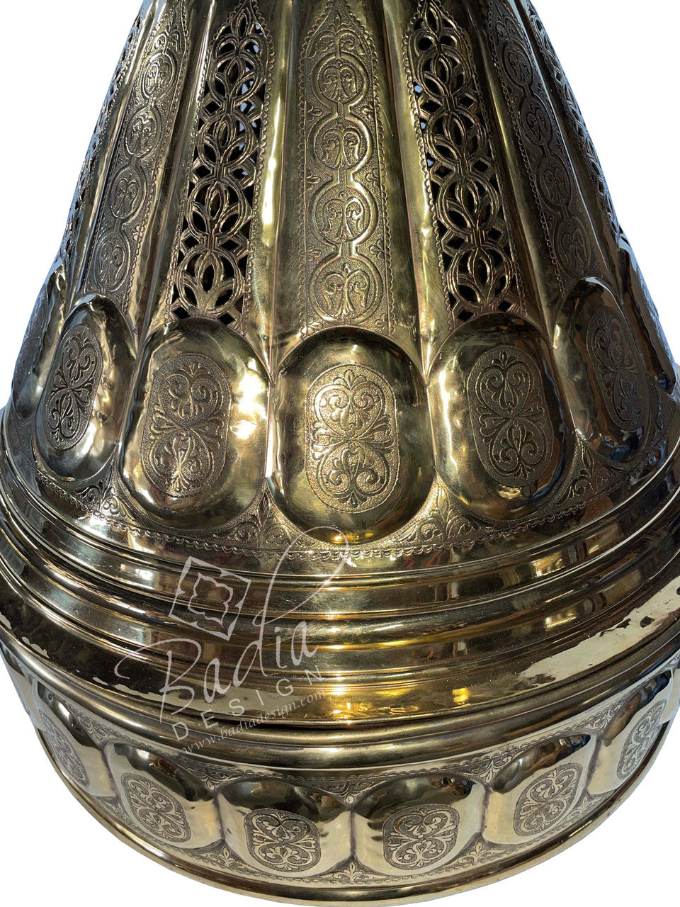 Large Hand Carved Brass Tajine