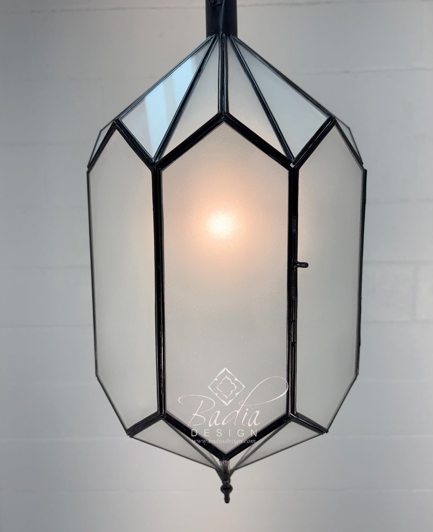 White Glass Prism Pendant Light Fixture