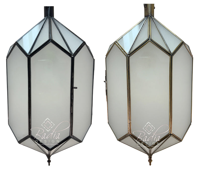 White Glass Prism Pendant Light Fixture