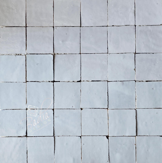 White Glazed Zellige Mosaic Tile - TM117