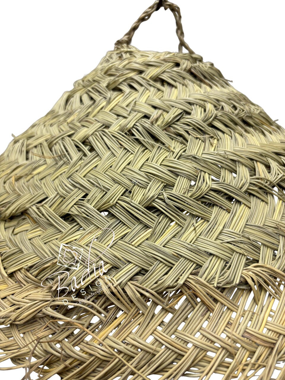 Wide Cone Shaped Raffia Lantern