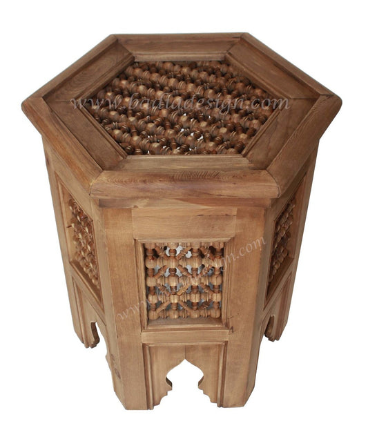 Moucharabieh Cedar Wood Side Table