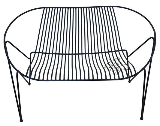 Wide Handmade Wrought Iron Chair