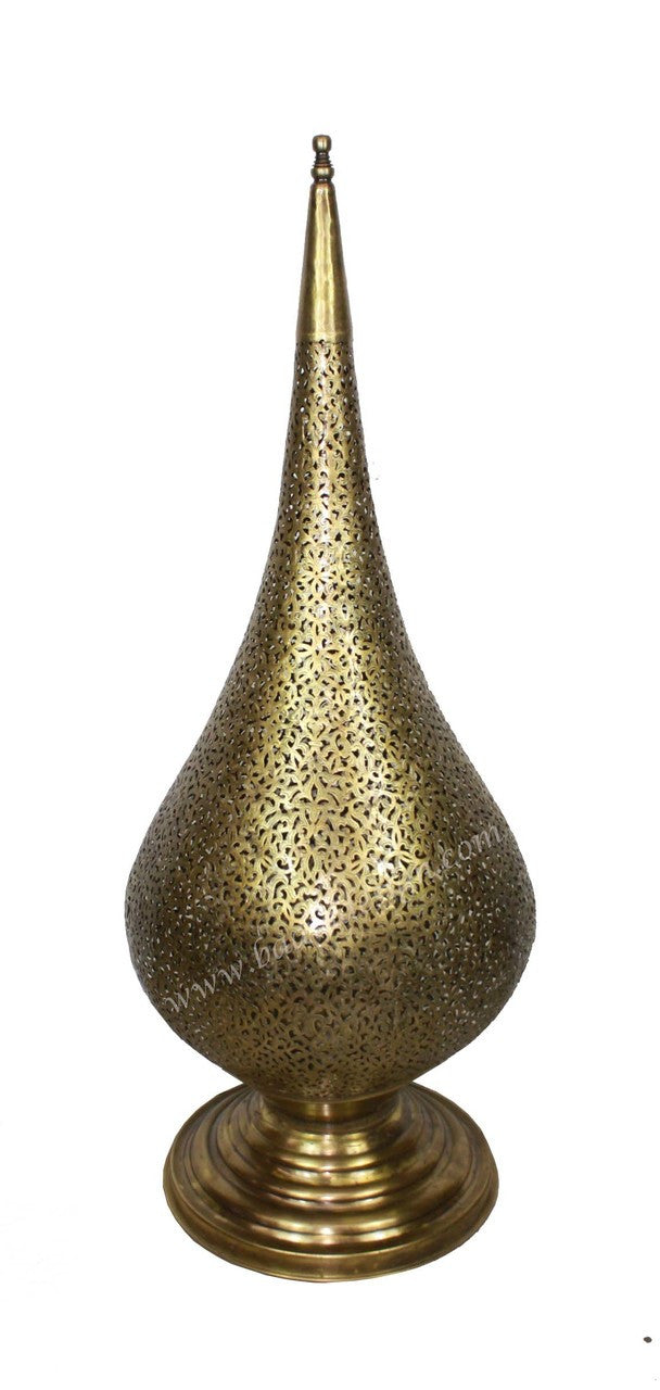 Large Moroccan Brass and Silver Floor Lantern