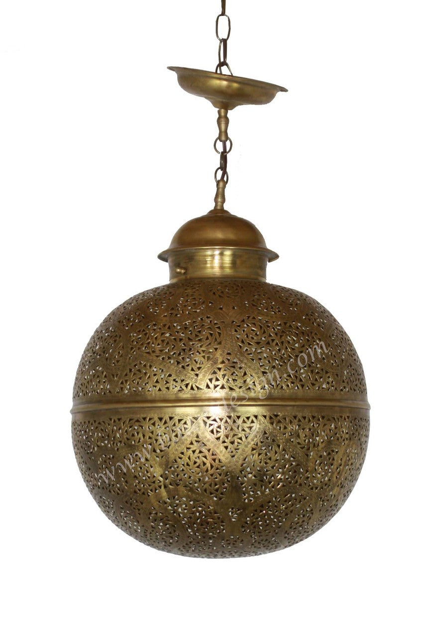 Round Brass Silver Ceiling Light Fixture