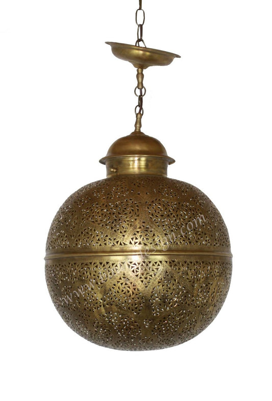 Round Brass Silver Ceiling Light Fixture
