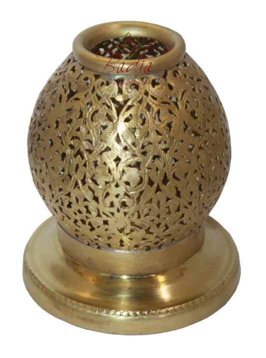 Hand Punched Brass Candle Holder - HD184