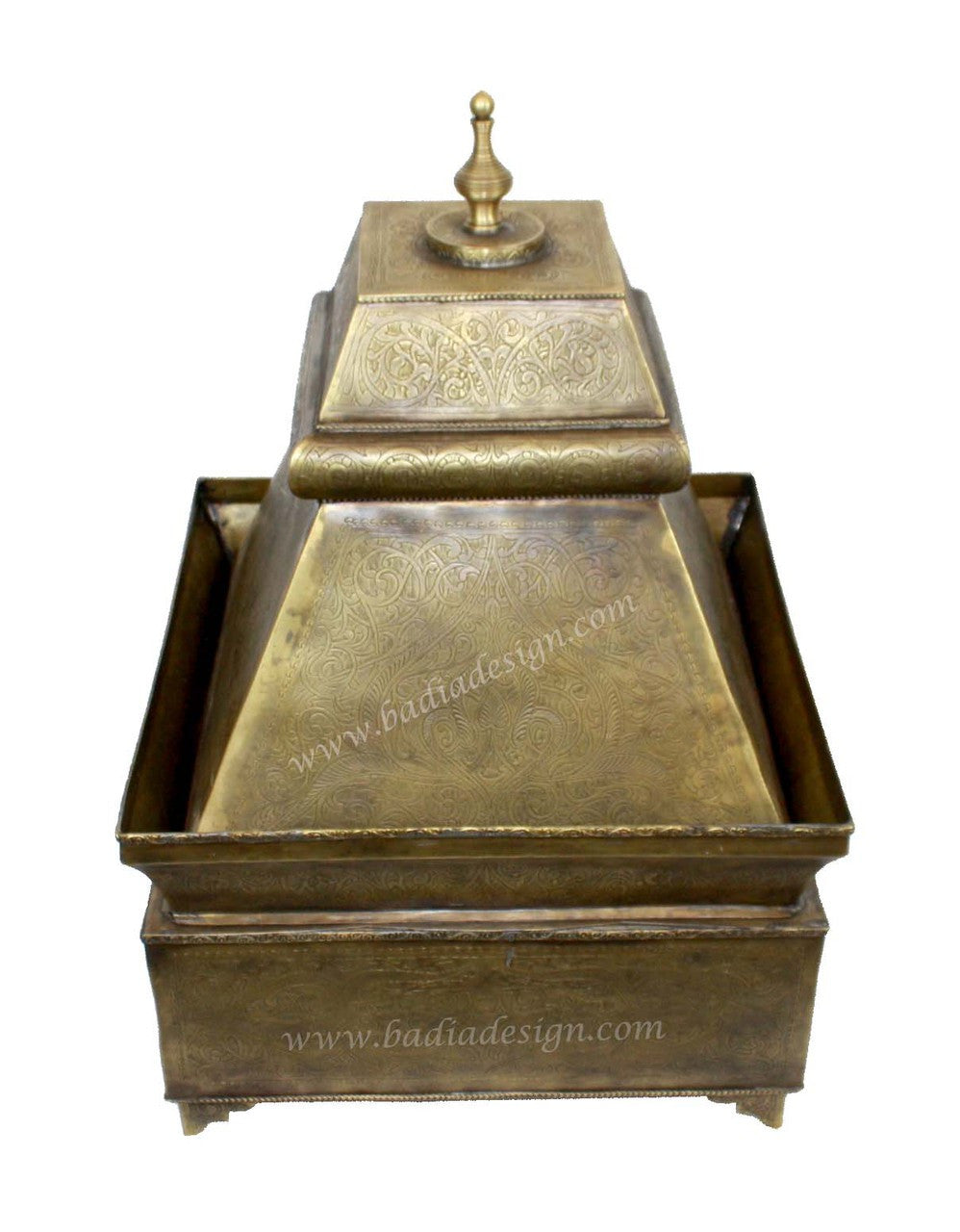 Embossed Decorative Brass Container