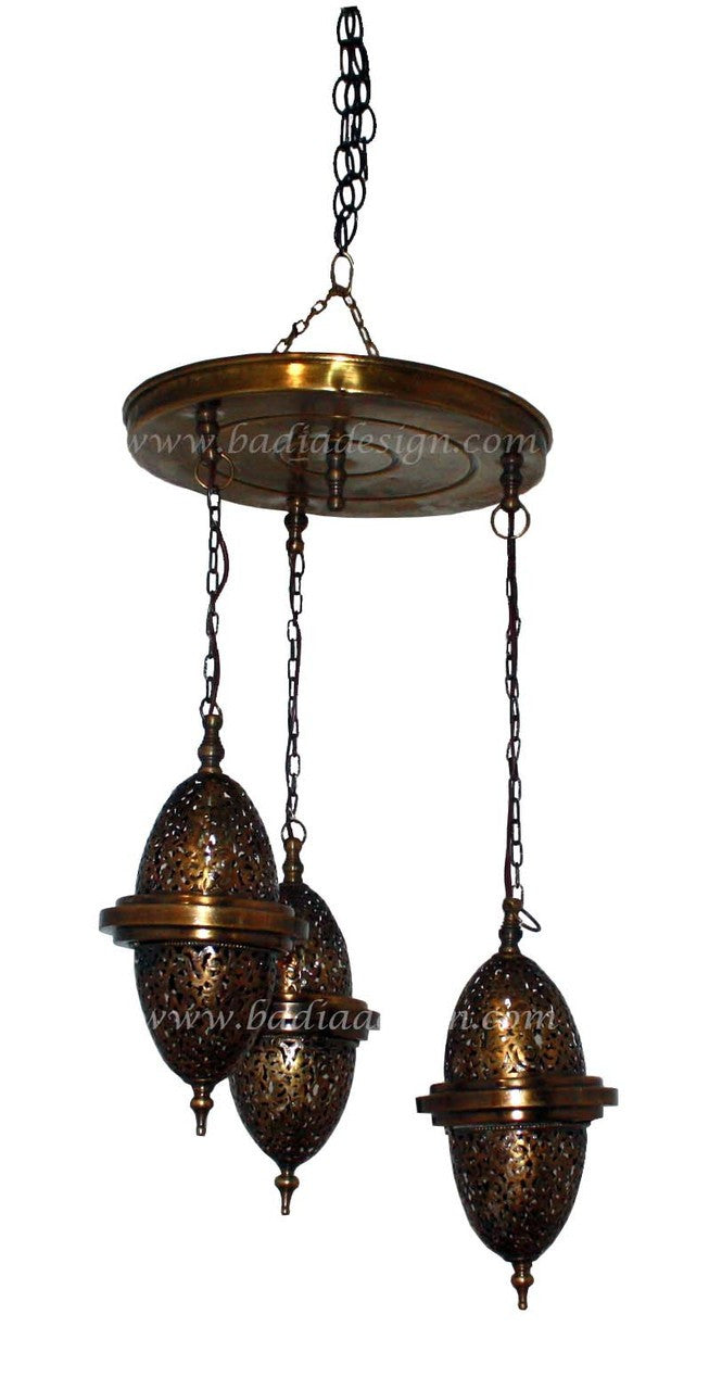 Brass Chandelier with Hanging Lights