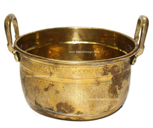 Small Vintage Decorative Brass Pot - HD044