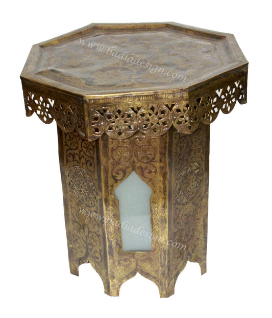 Hand Carved Light Up Brass Table
