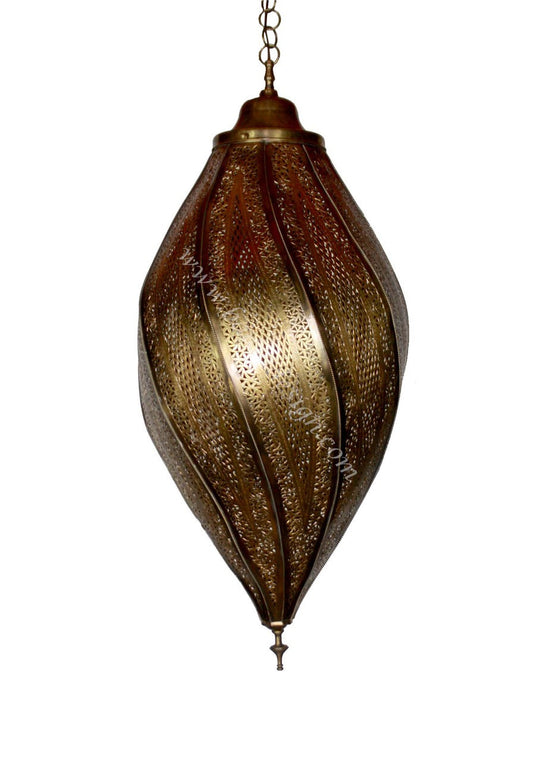 Moroccan Brass Spiral Chandelier