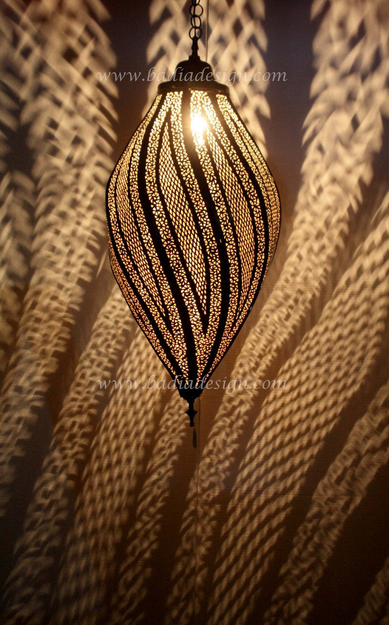 Moroccan Brass Spiral Chandelier
