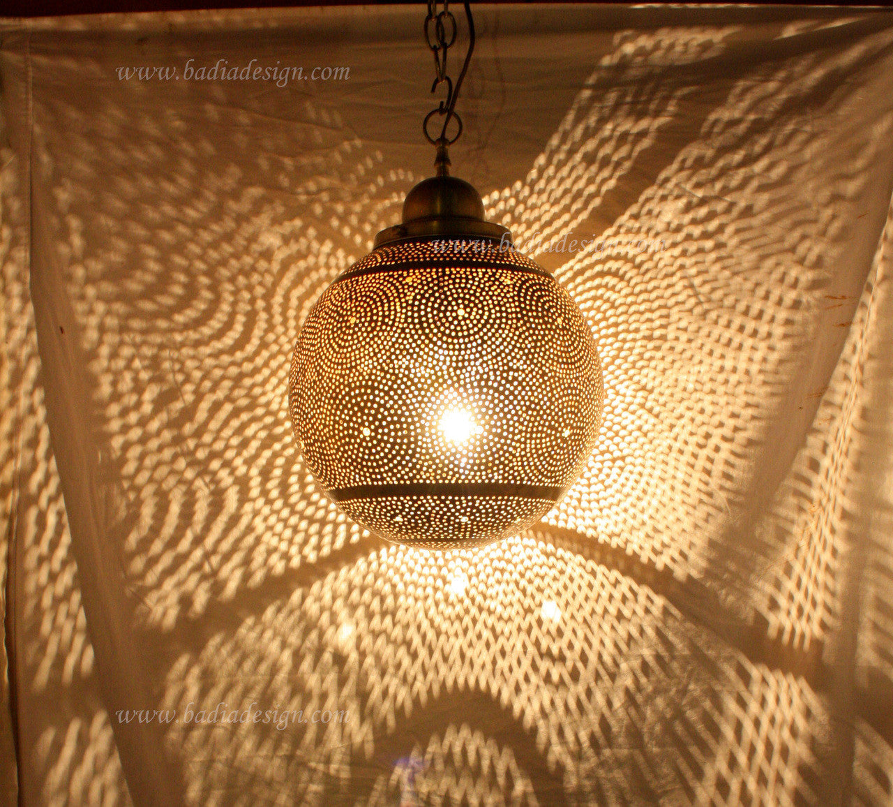 Moroccan Hanging Brass Lantern